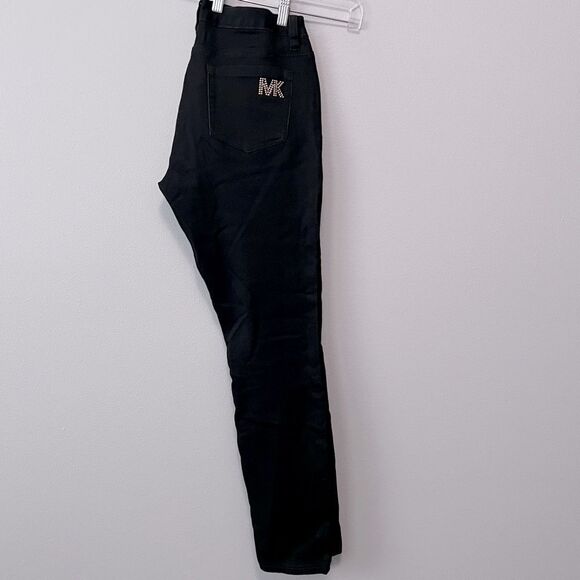Michael Kors Black With Gold Accent Skinny Jeans Size 4 - Picture 1 of 9
